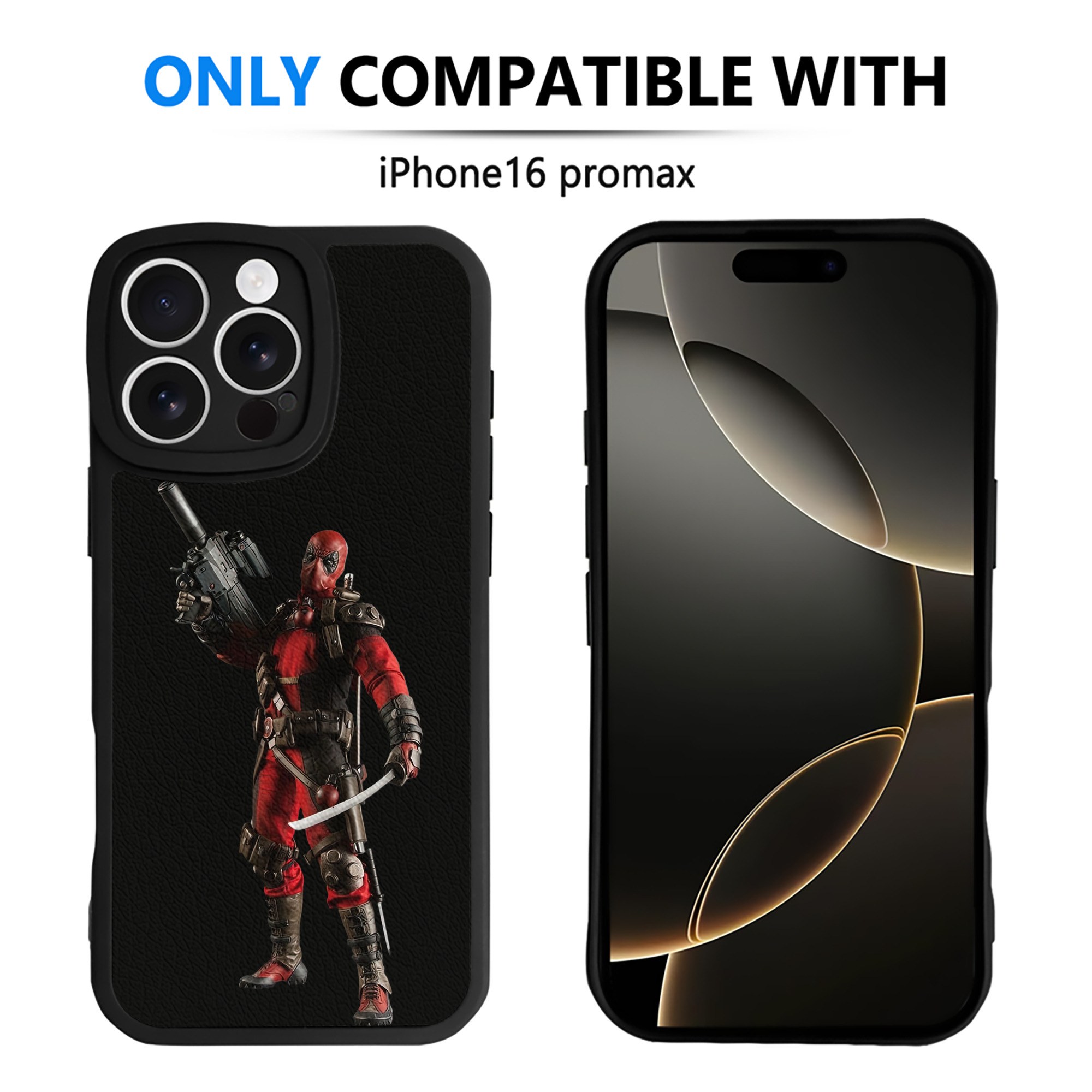 （画像用） Deadpool デッドプール 【iPhone 16シリーズ対応】シリコンスマホケース（レザー調） 材質：シリコン